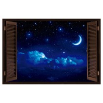 Ventanas 3d luna y estrellas